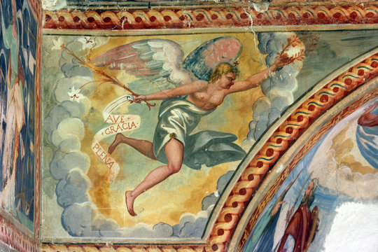 Archangel Gabriel, Fresco paintings in the old church