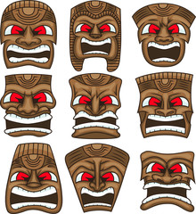 9 Hawaiian Tiki Masks