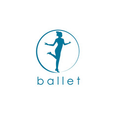 Monogram Ballet Vector Logo.