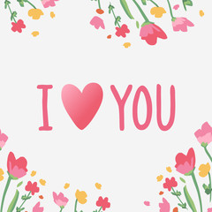I Love You. Unique Hand Drawn Design. Vector
