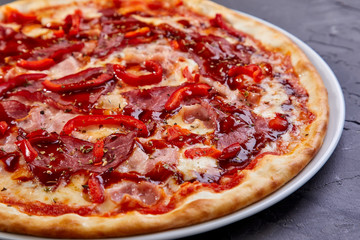 pizza with meat