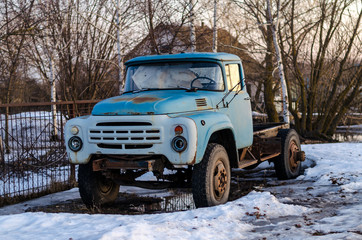 Old rusty car of the Soviet time