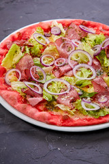 pizza with meat
