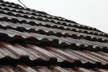 rainy wet roof