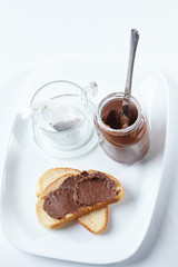 bread with chocolate cream