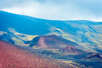 Mount Etna, active volcano on the east coast of Sicily, Italy.