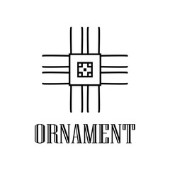 Geometric ornamental retro vintage deco art logo for design and decoration. Vintage retro ornamental art deco design. Retro art for beautiful design.