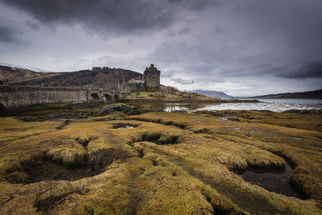 Eilean Donan castle on the shore of Loch Duich. Highlands, Scotland.