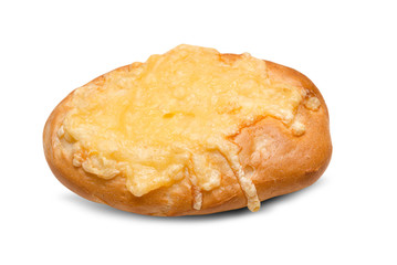 Cheese bun isolated on white