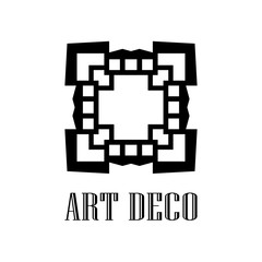 Obraz premium Geometric ornamental retro vintage deco art logo for design and decoration. Vintage retro ornamental art deco design. Retro art for beautiful design.