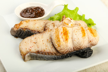 Grilled shark steak