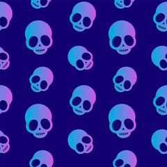 Vector creative seamless pattern. Gradient skull. Abstract design.
