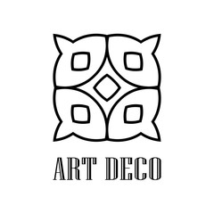 Geometric ornamental retro vintage deco art logo for design and decoration. Vintage retro ornamental art deco design. Retro art for beautiful design.