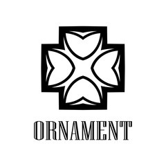 Obraz premium Geometric ornamental retro vintage deco art logo for design and decoration. Vintage retro ornamental art deco design. Retro art for beautiful design.