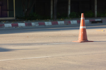 construction cone on urban road