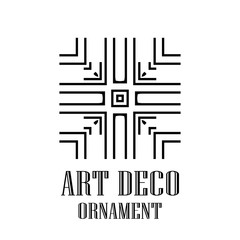 Geometric ornamental retro vintage deco art logo for design and decoration. Vintage retro ornamental art deco design. Retro art for beautiful design.