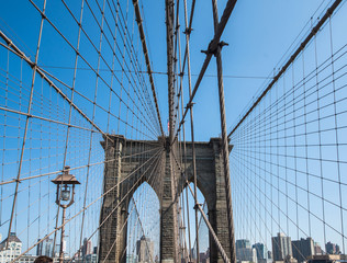 View of Brooklyn bridge in New York city