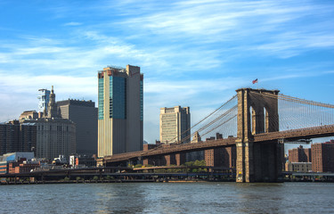 View of Brooklyn bridge in New York city