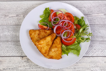 Roasted cheese with vegetables