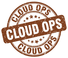 cloud ops brown grunge stamp