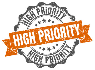 high priority stamp. sign. seal