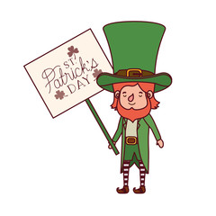 st patrick`s day label with leprechaun character