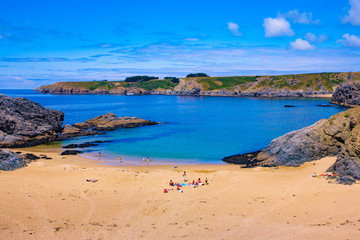 france; brittany,belle-île-en-mer  island , creek and beach