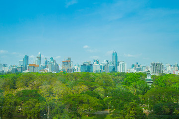 Bangkok skyline in the evening