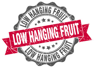 low hanging fruit stamp. sign. seal