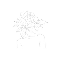 abstract face one line drawing. Portrait minimalistic style . One line. Single line drawing. 