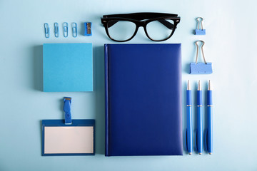 Set of items for branding on light background