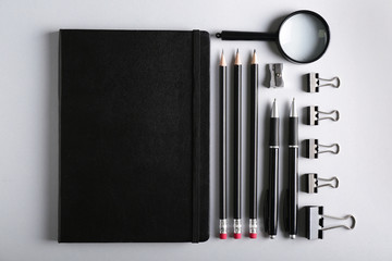 Set of items for branding on light background