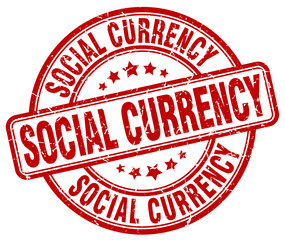 social currency red grunge stamp