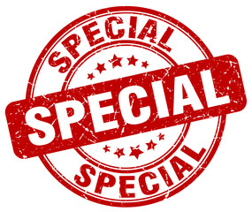 special red grunge round vintage rubber stamp