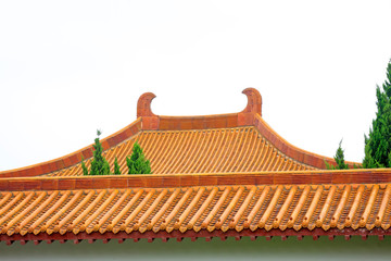 traditional Chinese architectural style yellow glazed tile roof
