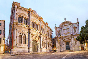 Fototapeta na wymiar San Rocco church at evening time, Venice architecture