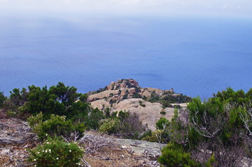Coastline of Montecristo Island, Tuscany, Italy