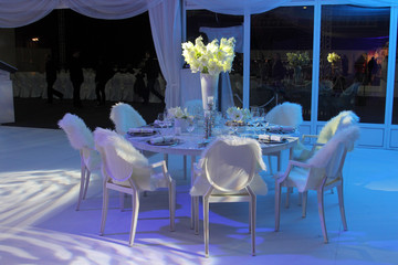 Beautiful table set for wedding