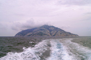 Montecristo Island from the sea, Tuscany, Italy
