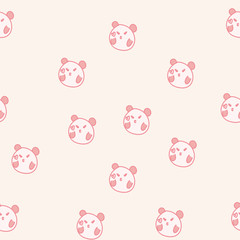 Seamless pattern with sweet kawaii characters. Vector