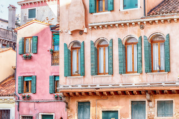 Fototapeta na wymiar Ancient ruined buildings in Venice, Italy
