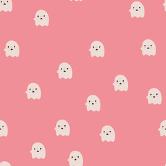 Fototapeta premium Seamless pattern with sweet kawaii characters. Vector