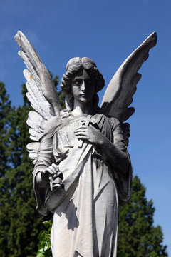 Angel at Mirogoj cemetery, Zagreb, Croatia