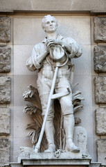 Anton Paul Wagner: Liberated Peasant, on the facade of the Neuen Burg on Heldenplatz in Vienna,...