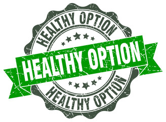 healthy option stamp. sign. seal