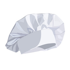 White chef hat. Vector illustration. Isolated on a white background.