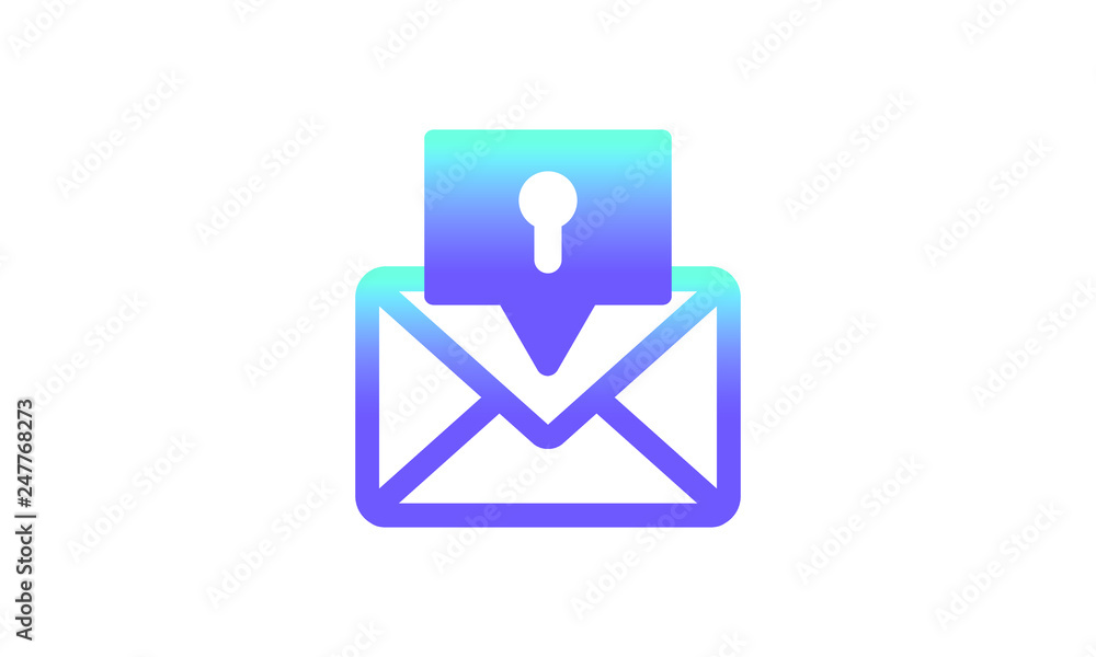 Aufkleber gradient style security message vector icon concept