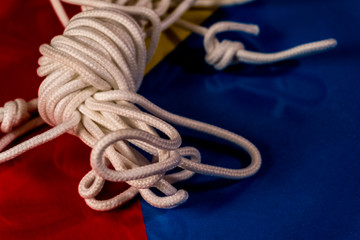 rope with knot on white background