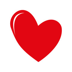 Red heart design icon flat vector. love concept - Vector