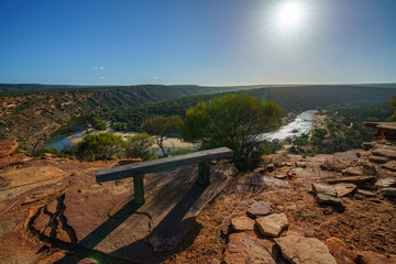 sun over natures window loop trail, kalbarri national park, western australia 11